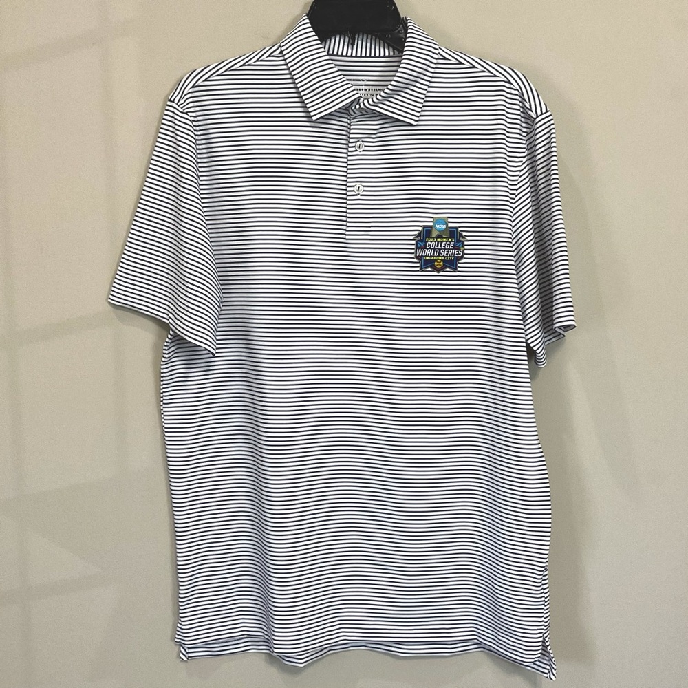 Vineyard Vines Bradley Stripe Polo Performance Short Sleeve Shirt NCAA Logo New